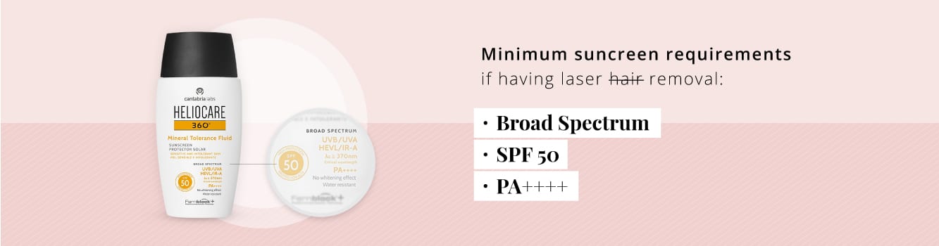 Minimum SPF requirements for laser hair removal 